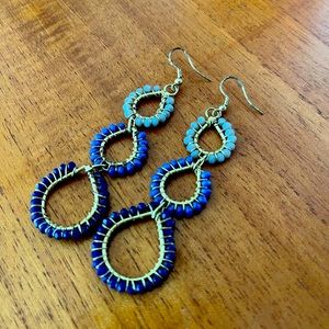 Noonday Collection blue earrings.